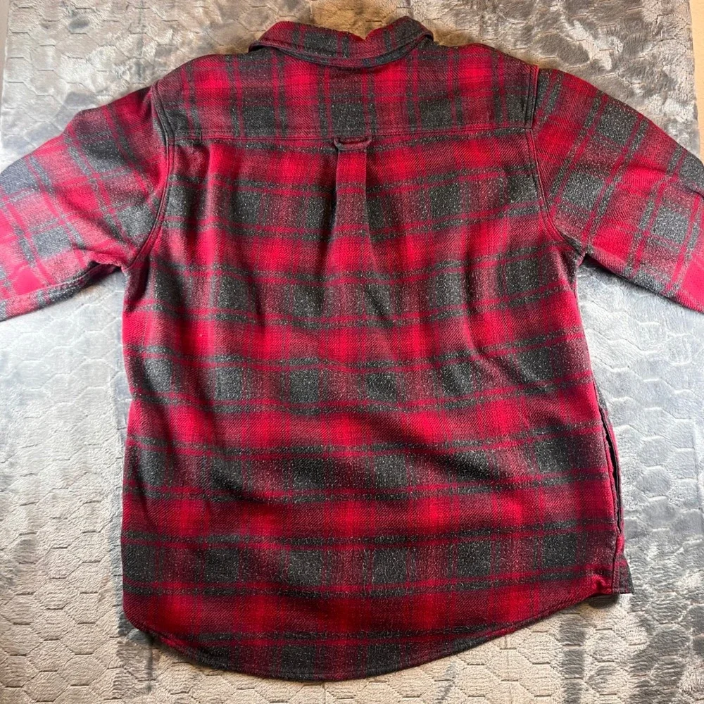 ORVIS Mens Red Plaid Flannel Shirt Jacket Button Up Long Sleeve Size XL